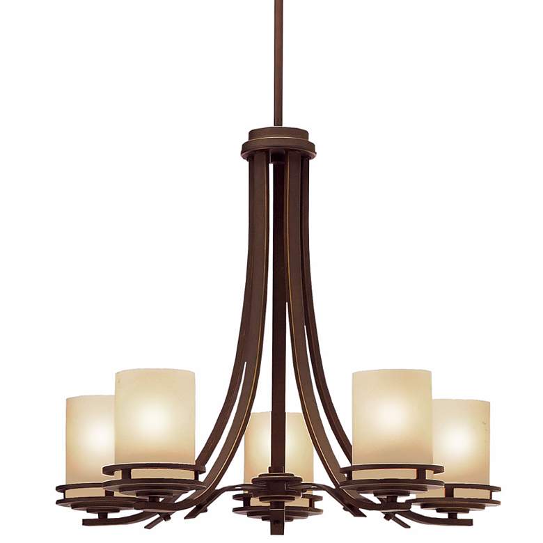 Image 2 Kichler Hendrik 24 1/2 inch Wide Bronze and Umber 5-Light Chandelier