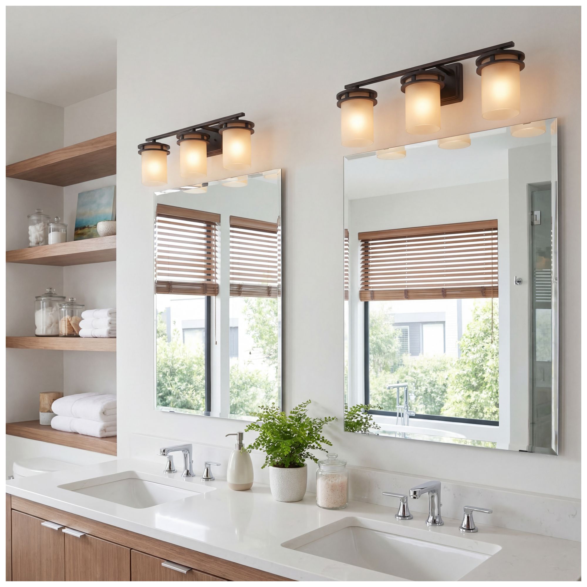 Kichler Hendrik 24" Wide 3-Light Bronze Bathroom Light Fixture in scene