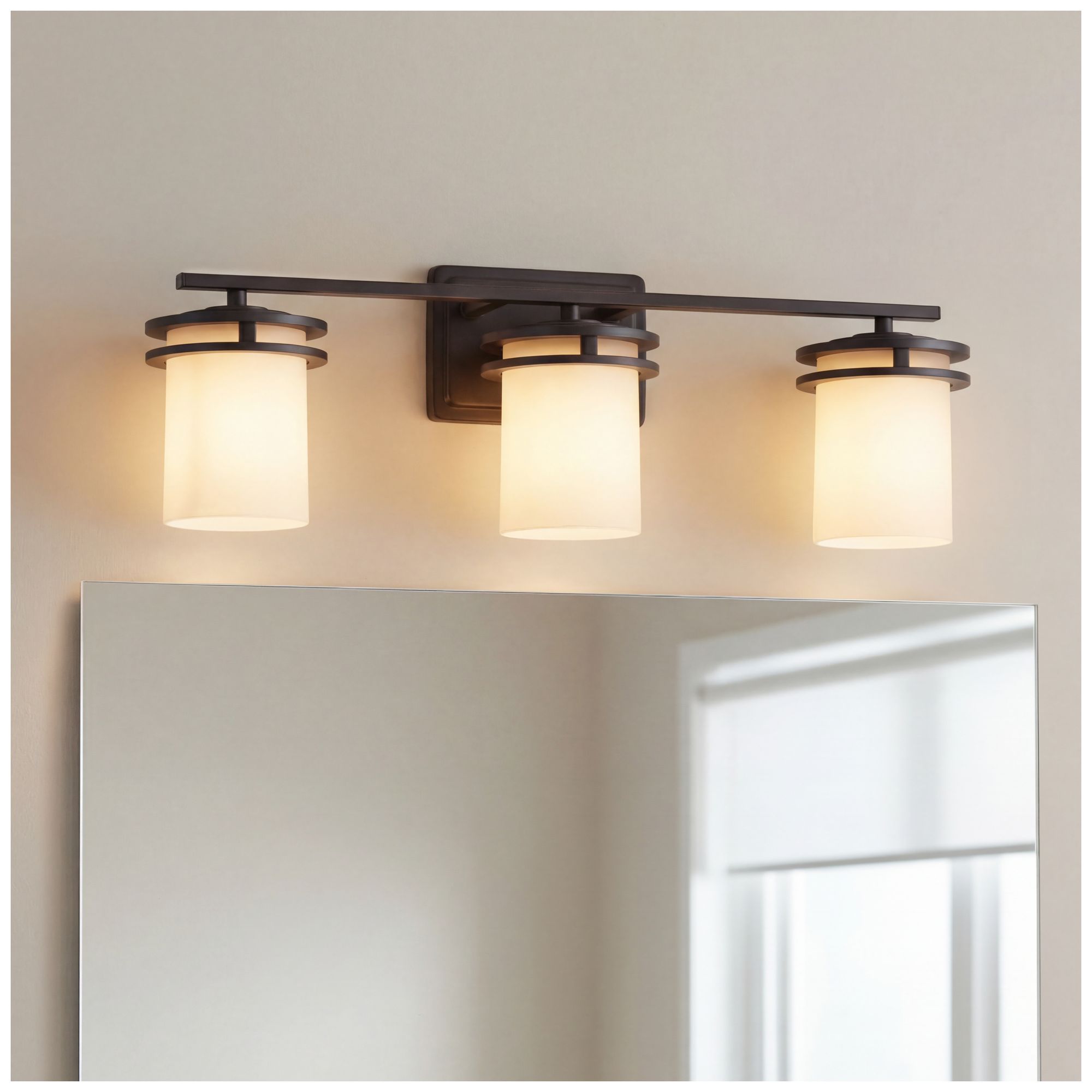 Kichler Hendrik 24" Wide 3-Light Bronze Bathroom Light Fixture in scene