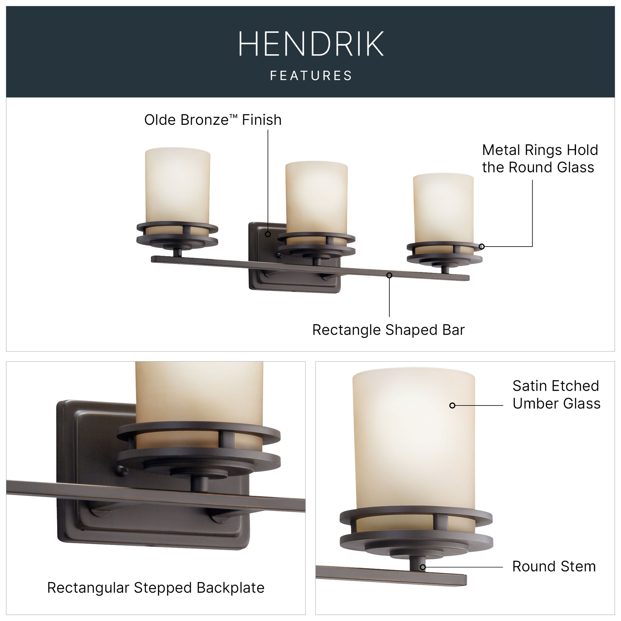 Kichler Hendrik 24" Wide 3-Light Bronze Bathroom Light Fixture in scene