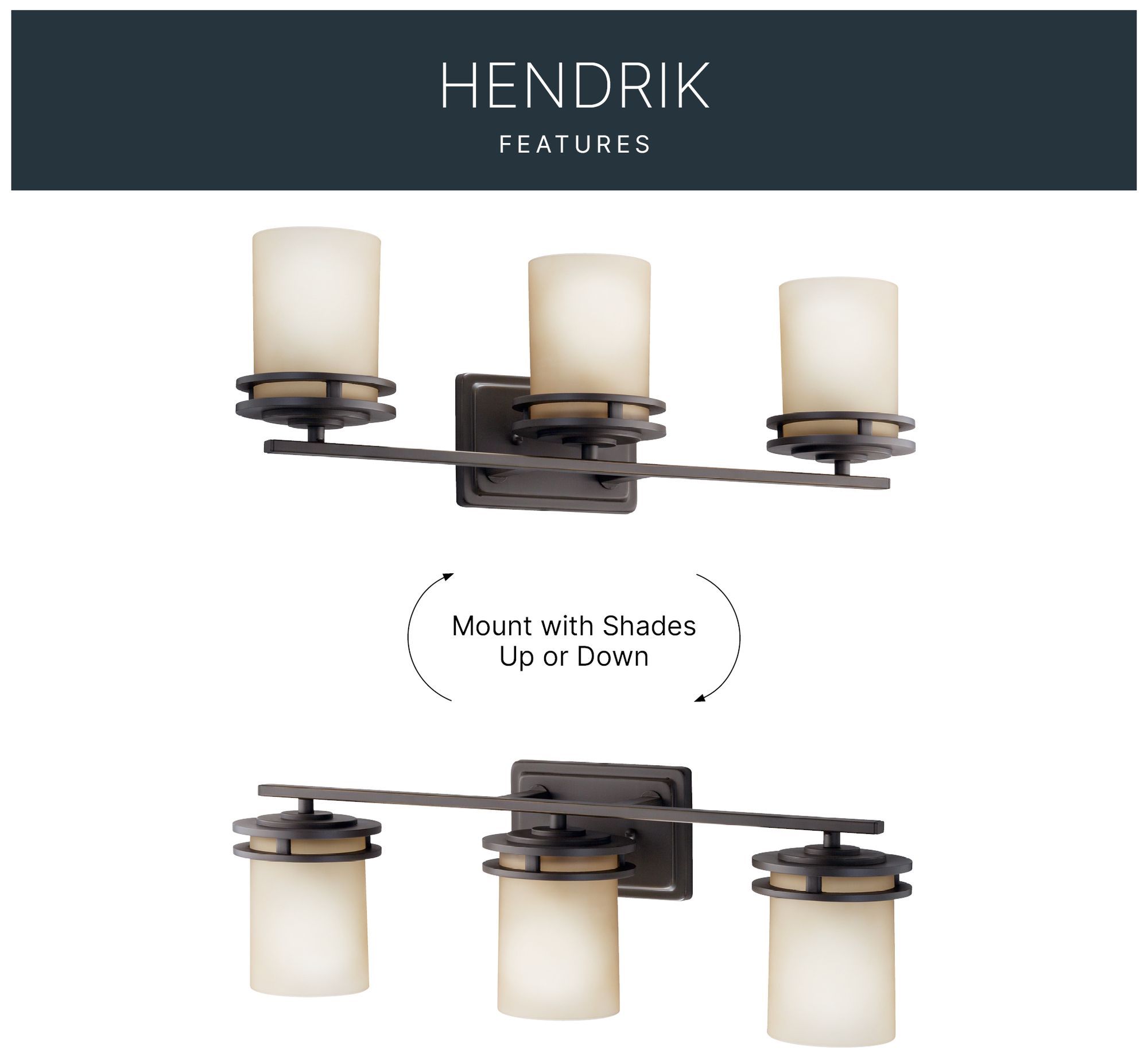 Kichler Hendrik 24" Wide 3-Light Bronze Bathroom Light Fixture in scene