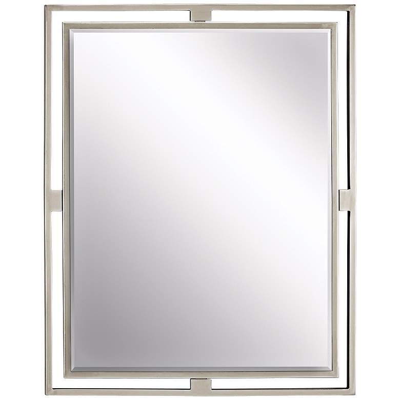 Image 2 Kichler Hendrik 24 inch x 30 inch Rectangular Brushed Nickel Wall Mirror