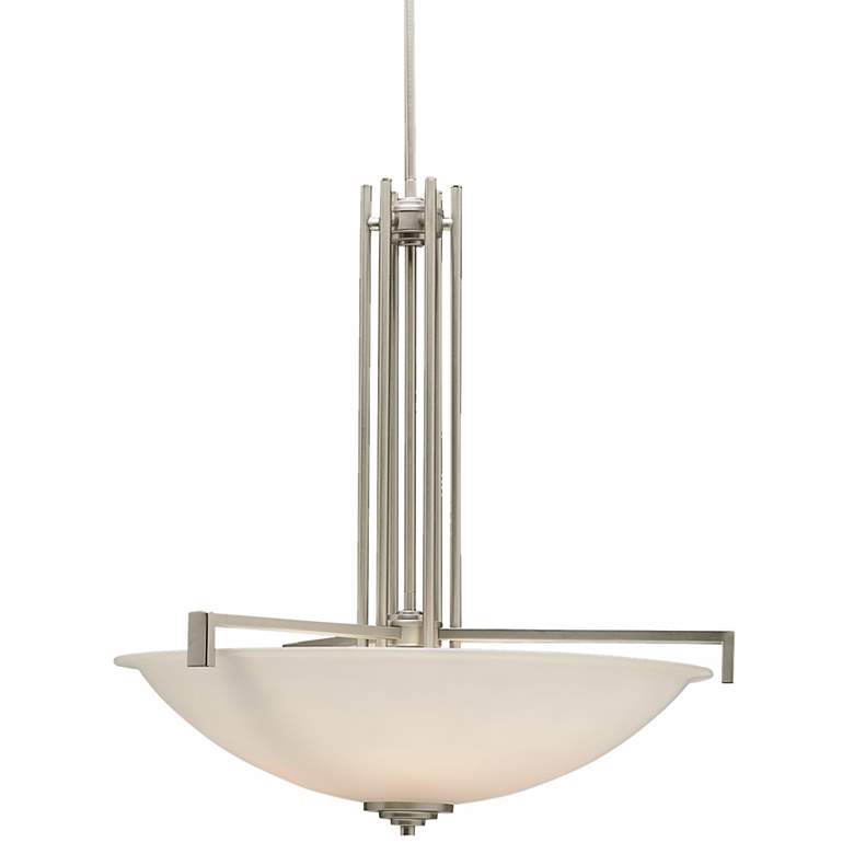 Image 2 Kichler Hendrik 26" Wide Brushed Nickel White Glass Pendant Chandelier
