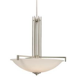 Kichler Hendrik 26" Wide Brushed Nickel White Glass Pendant Chandelier