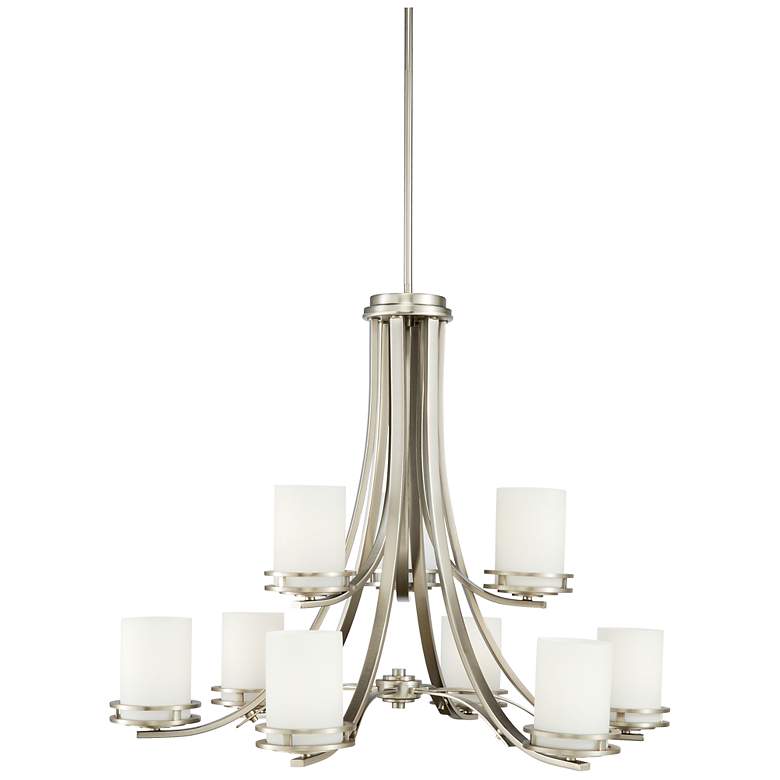 Image 3 Kichler Hendrik 33 1/2 inch Wide 9-Light Nickel Two Tier Chandelier