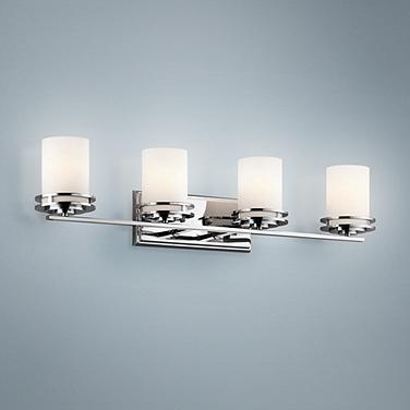 Kichler Hendrik 33 3/4" Chrome Finish and Satin Opal Glass Bath Light
