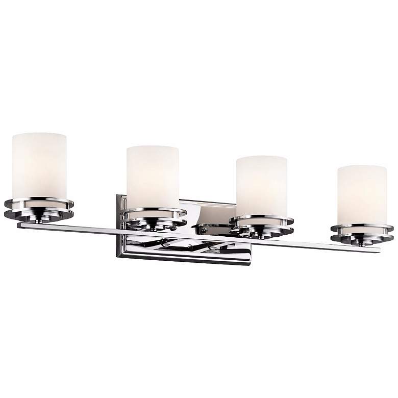 Image 2 Kichler Hendrik 33 3/4" Chrome Finish and Satin Opal Glass Bath Light