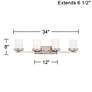 Kichler Hendrik 34" Wide 4-Light Nickel Bathroom Light Fixture