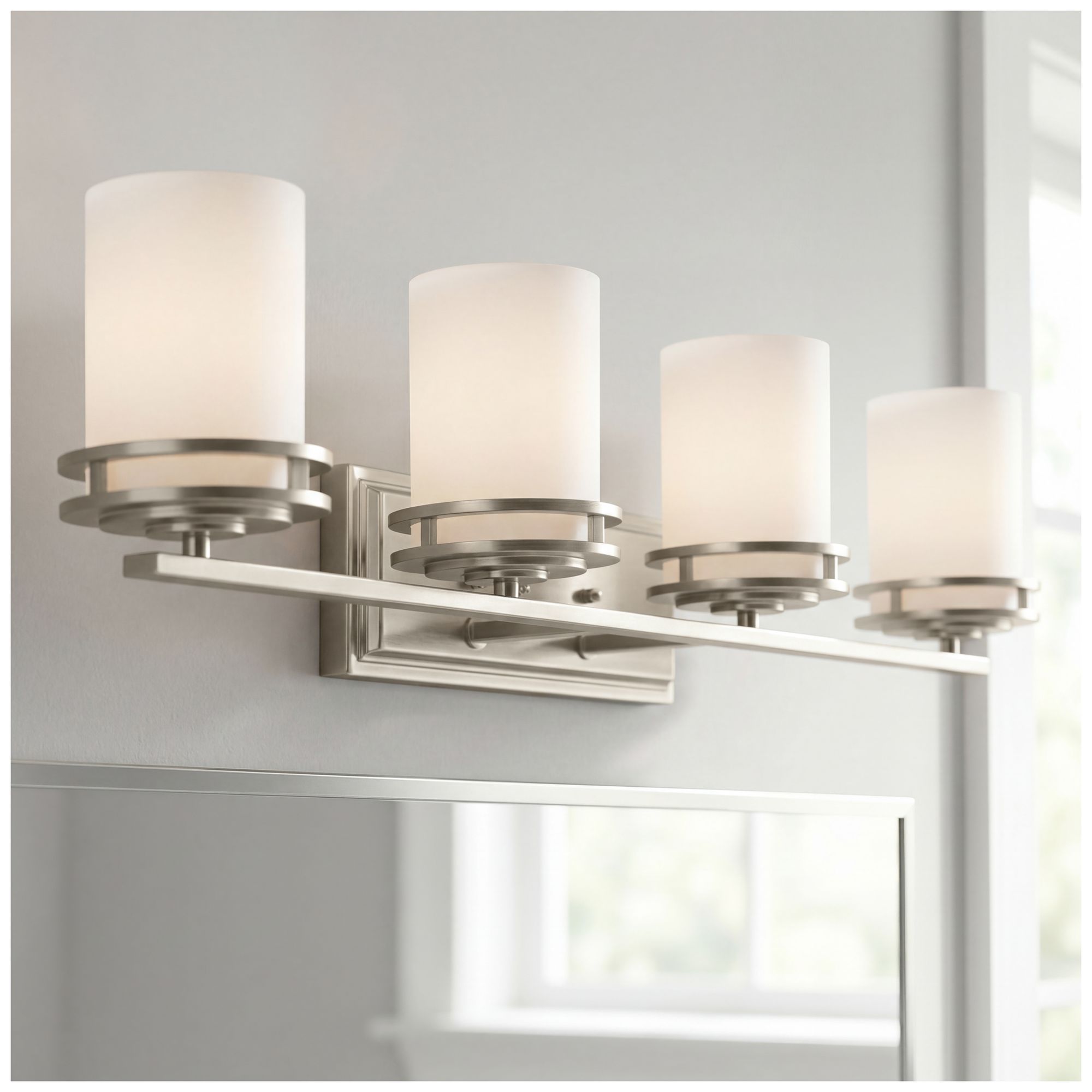 Image 4 Kichler Hendrik 34" Wide 4-Light Nickel Bathroom Light Fixture more views