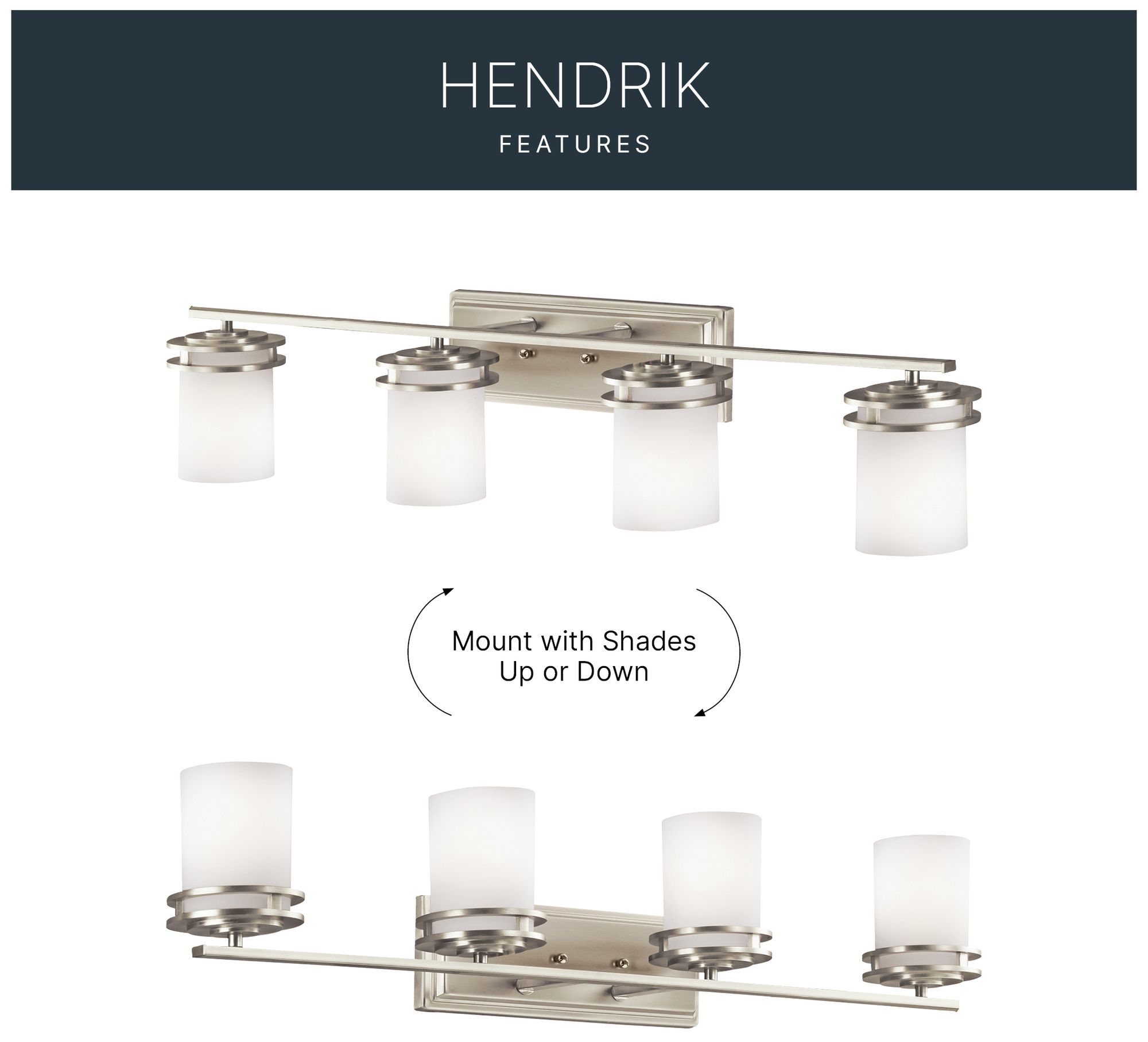 Image 7 Kichler Hendrik 34" Wide 4-Light Nickel Bathroom Light Fixture more views