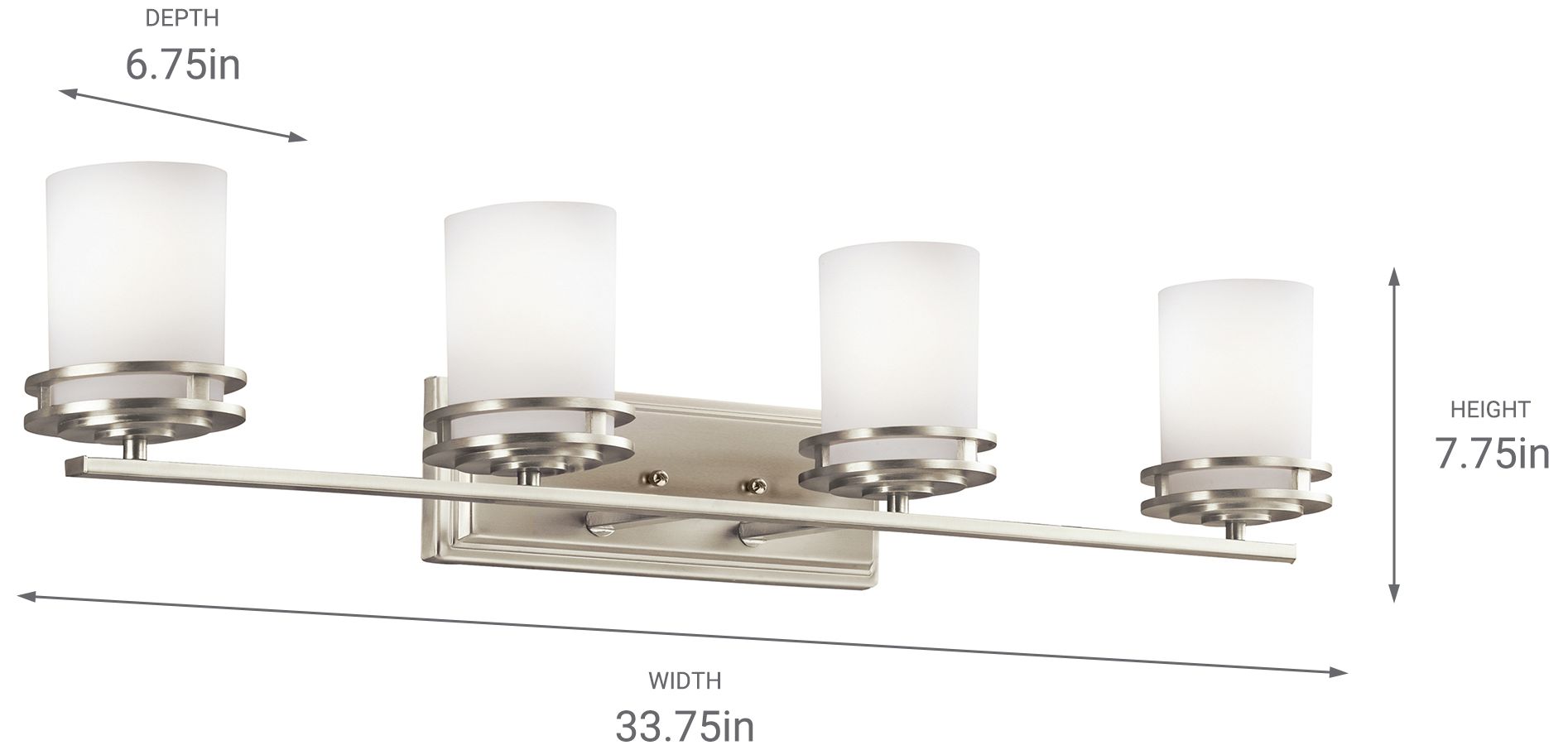 Kichler Hendrik 34" Wide 4-Light Nickel Bathroom Light Fixture