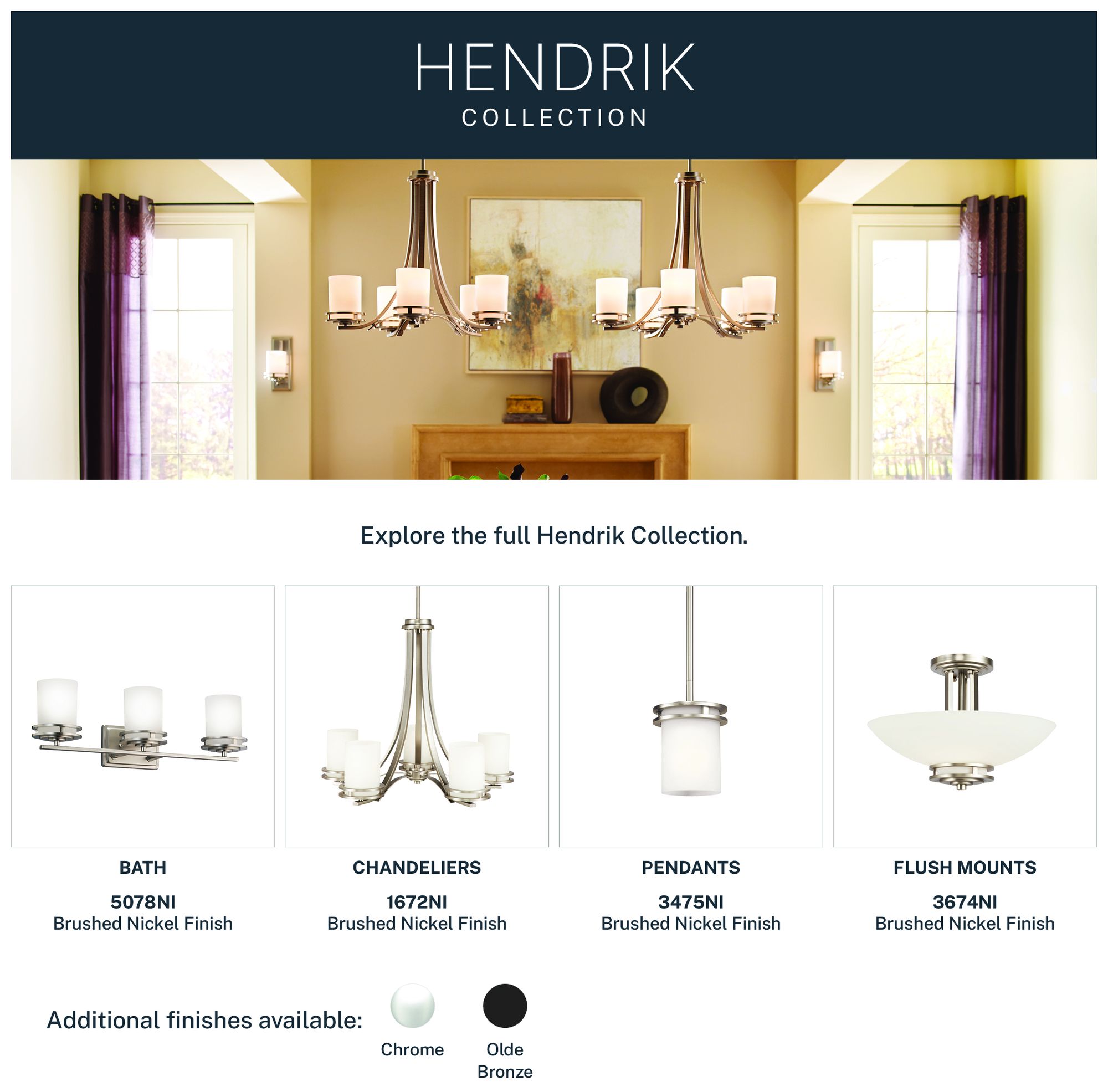 Kichler Hendrik 34" Wide 4-Light Nickel Bathroom Light Fixture