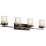 2_Kichler Hendrik 34" Wide Umber Glass and Bronze Bathroom Light Fixture