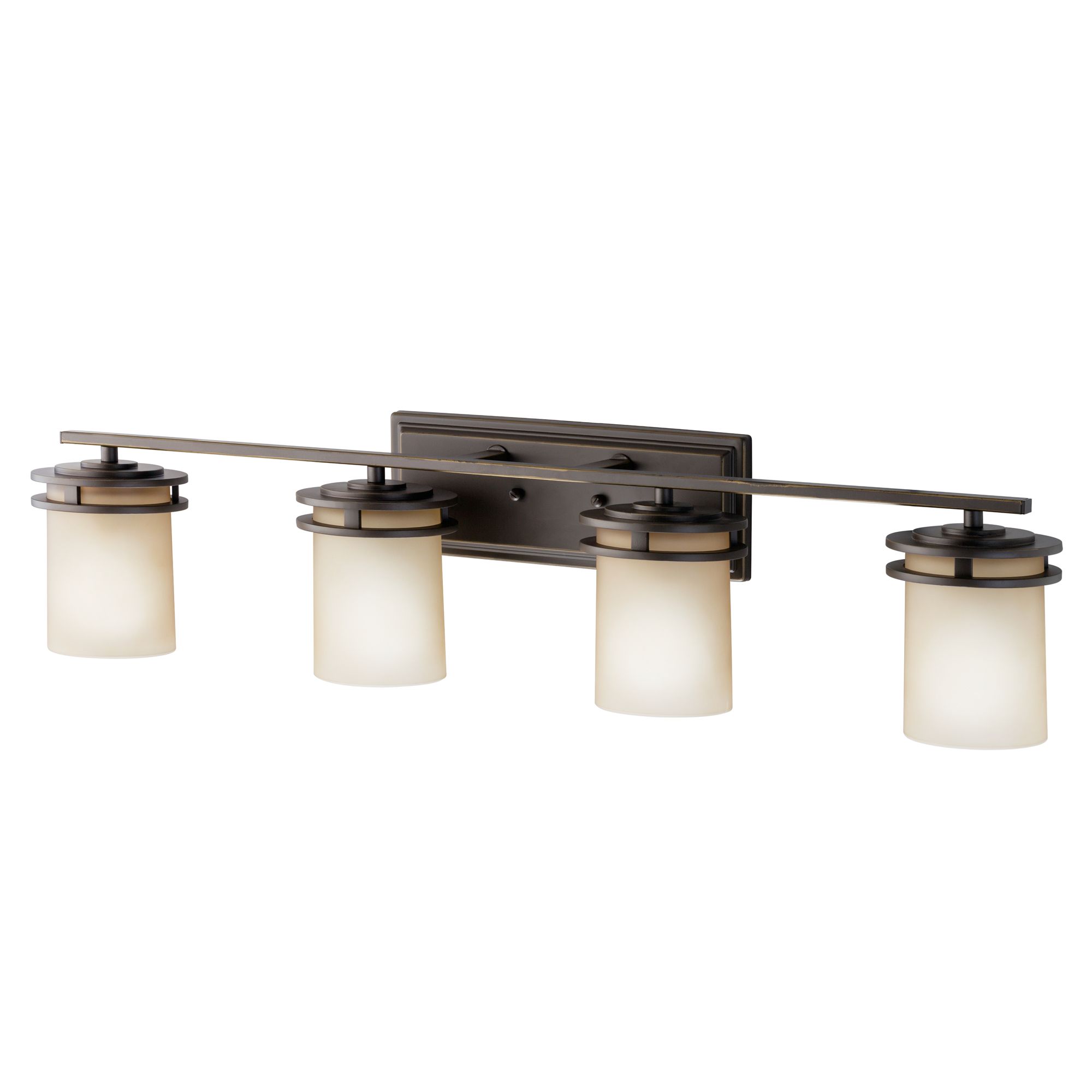 Kichler Hendrik 34" Wide Umber Glass and Bronze Bathroom Light Fixture