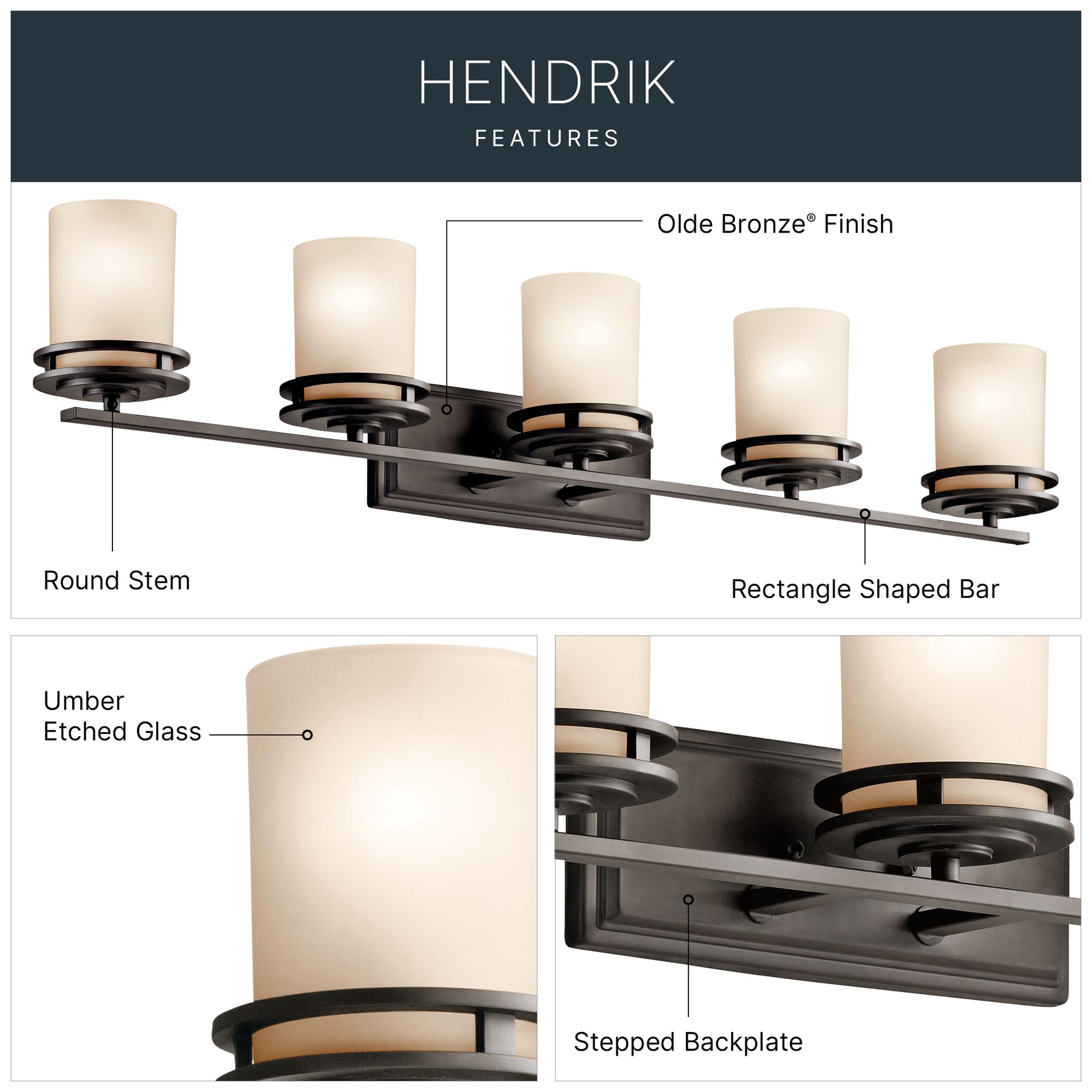 Kichler Hendrik 43" Wide 5-Light Olde Bronze Bath Light