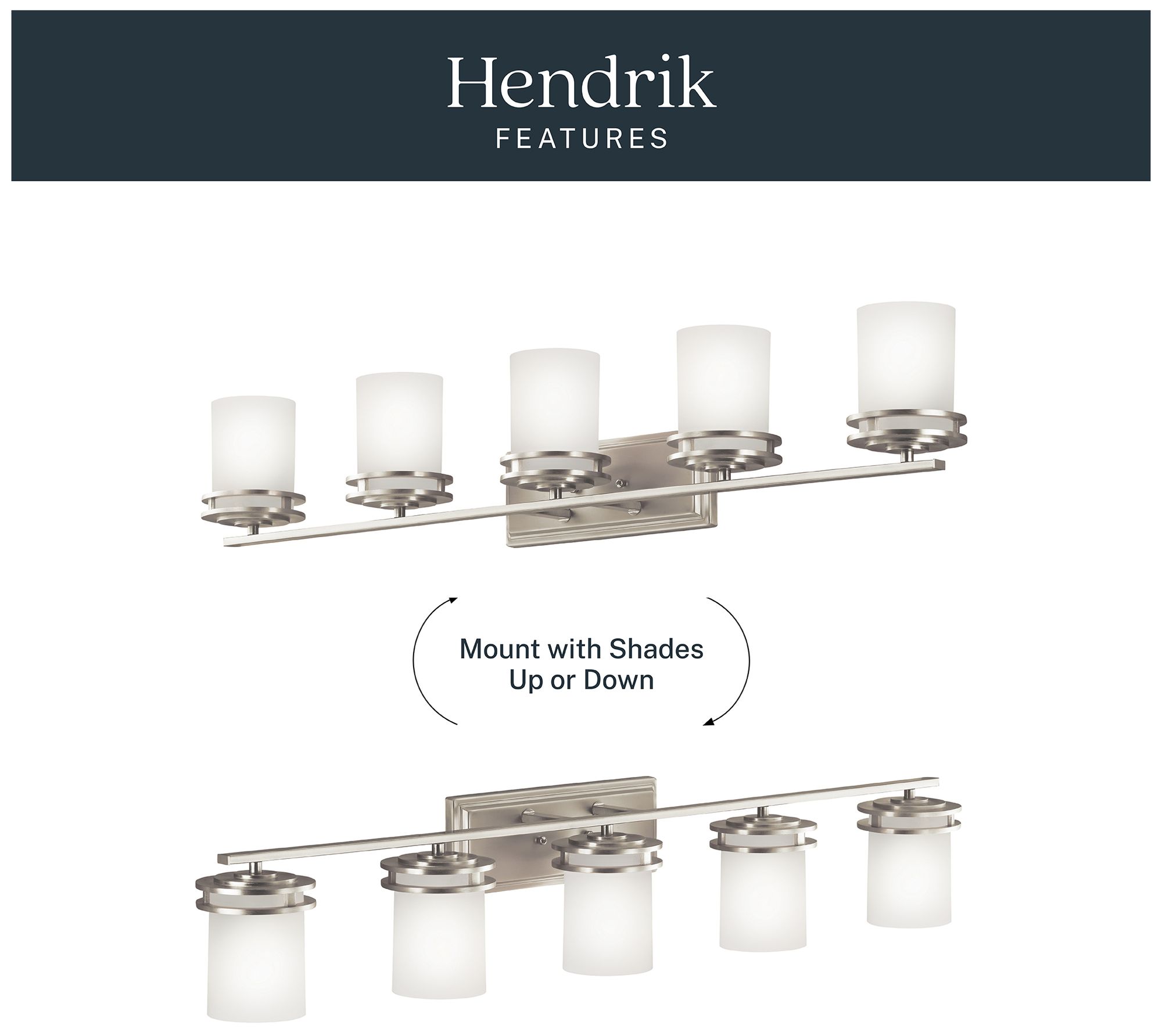 Image 5 Kichler Hendrik 43" Wide Brushed Nickel 5-Light Bath Light more views