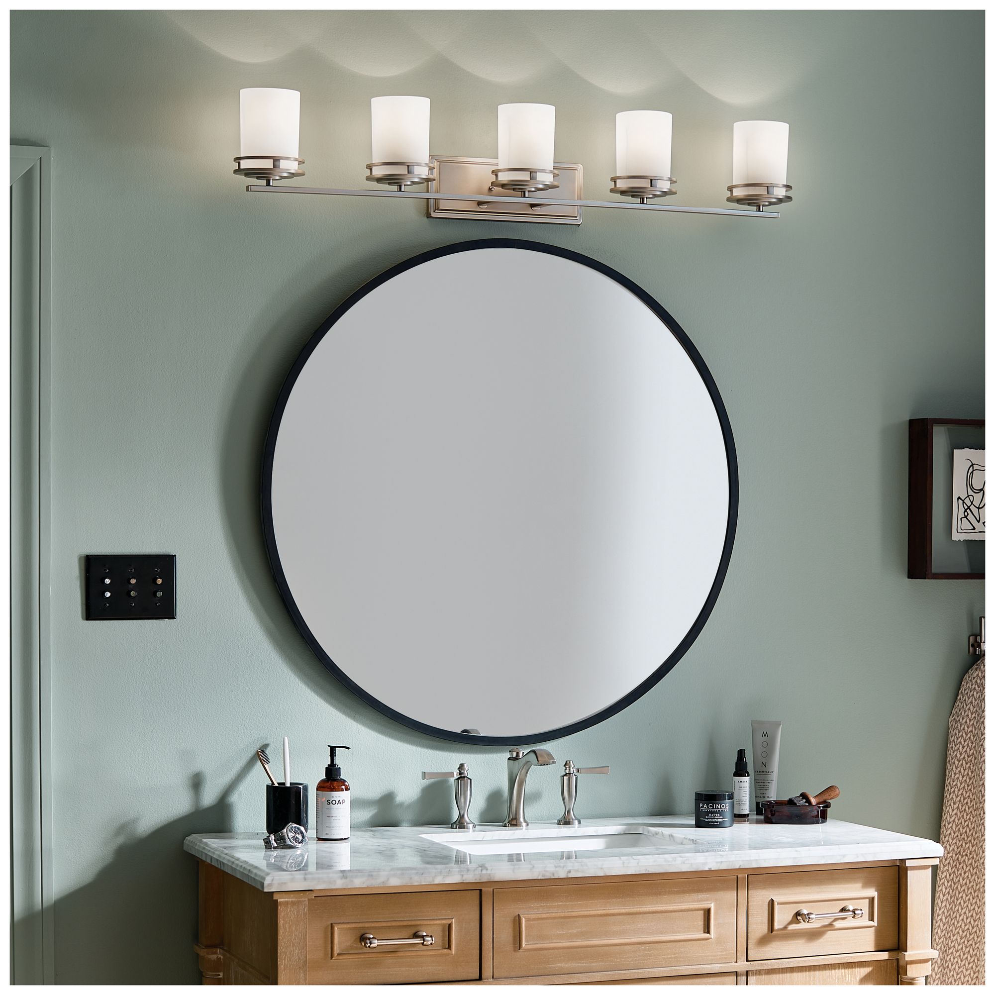 Image 7 Kichler Hendrik 43" Wide Brushed Nickel 5-Light Bath Light more views