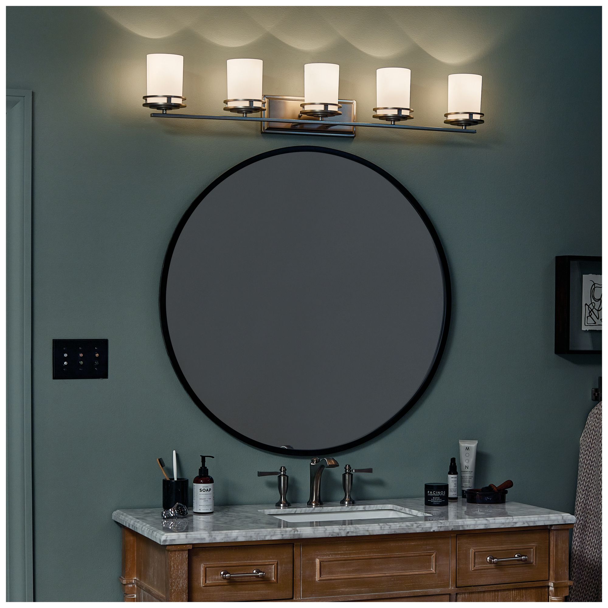 Kichler Hendrik 43" Wide Brushed Nickel 5-Light Bath Light
