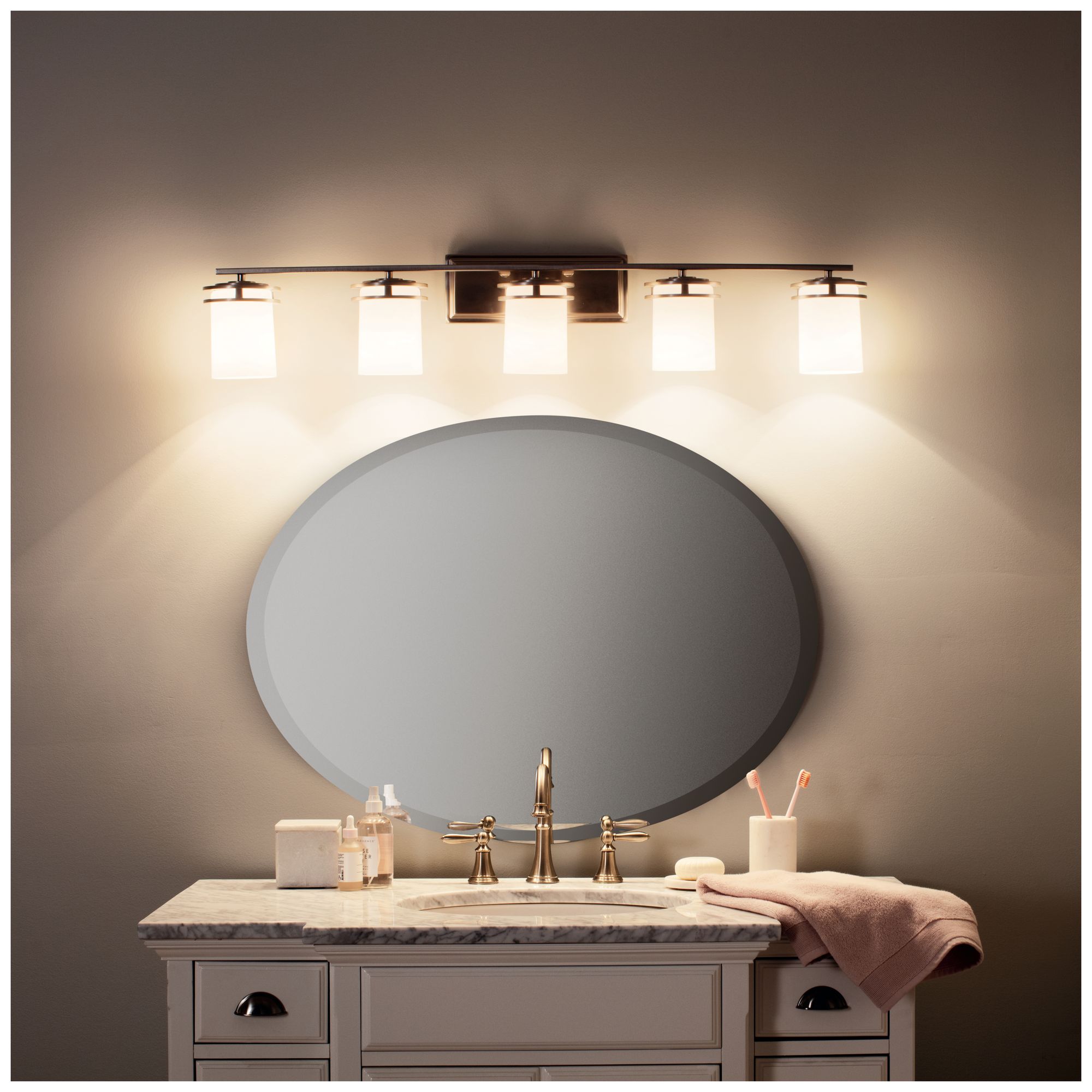 Kichler Hendrik 43" Wide Brushed Nickel 5-Light Bath Light
