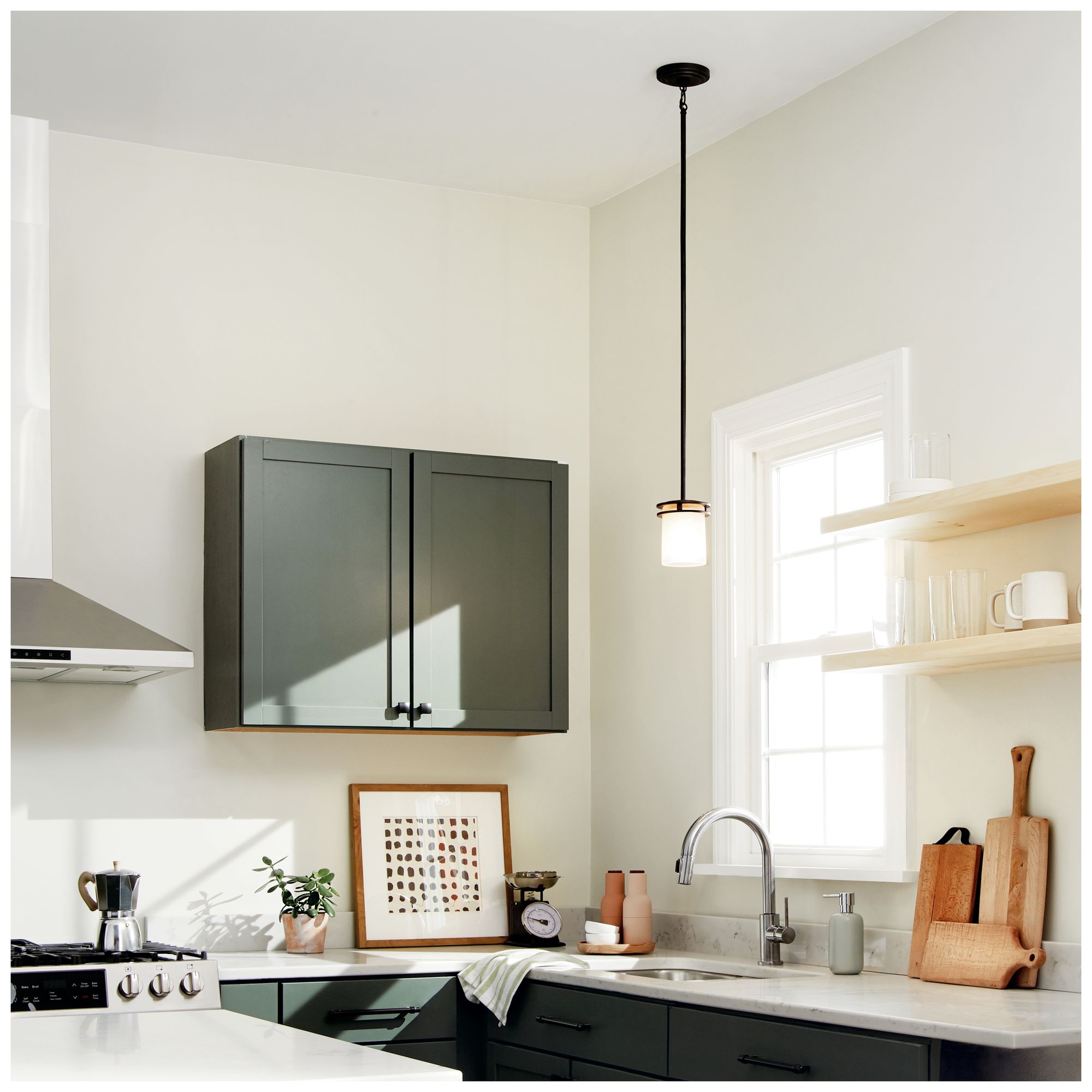 Kichler Hendrik 5 1/2" Wide Bronze and Umber Glass Mini Pendant Light in scene