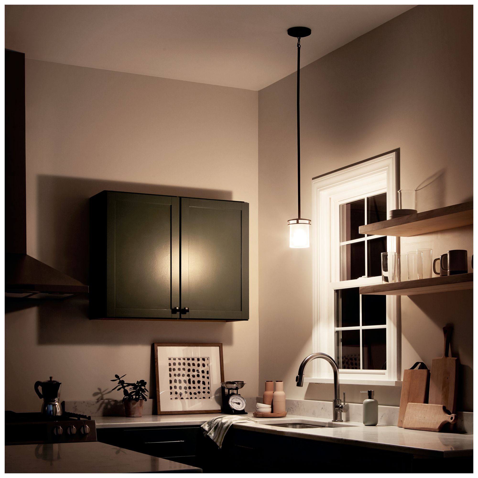 Kichler Hendrik 5 1/2" Wide Bronze and Umber Glass Mini Pendant Light in scene