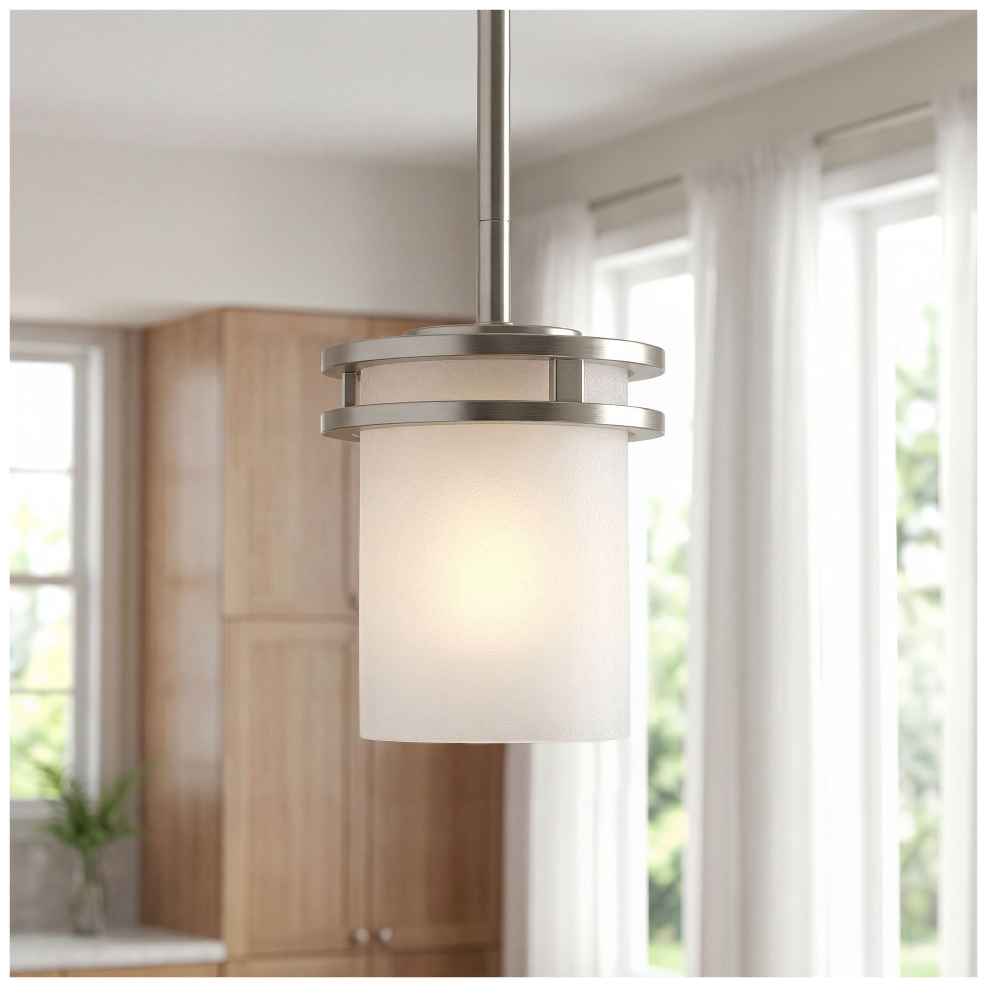 Image 5 Kichler Hendrik 5 1/2" Wide Nickel and White Glass Mini Pendant more views