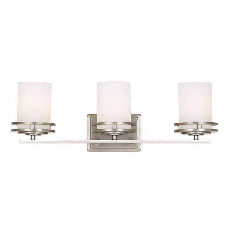 Image 2 Kichler Hendrik Nickel 24 inch Wide 3-Light Bathroom Light Fixture