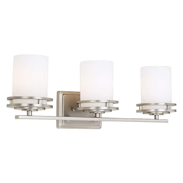 Image 3 Kichler Hendrik Nickel 24 inch Wide 3-Light Bathroom Light Fixture more views