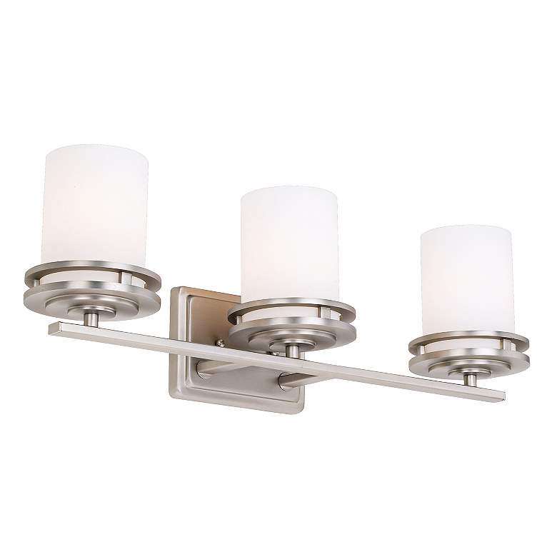 Image 4 Kichler Hendrik Nickel 24 inch Wide 3-Light Bathroom Light Fixture more views