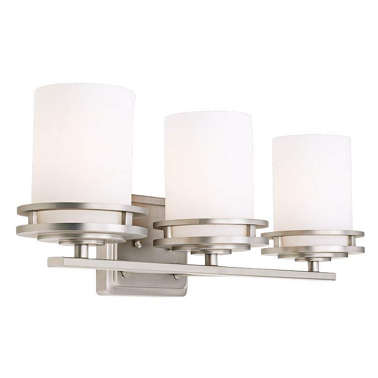 Image 5 Kichler Hendrik Nickel 24 inch Wide 3-Light Bathroom Light Fixture more views