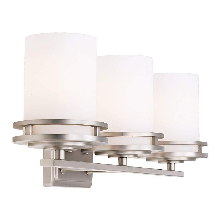 Image 6 Kichler Hendrik Nickel 24 inch Wide 3-Light Bathroom Light Fixture more views