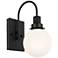 Kichler Hex 11.5 Inch 1 Light Wall Sconce with Opal Glass in Black