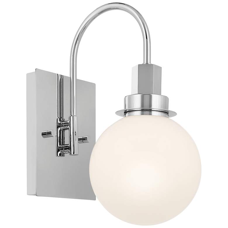 Image 1 Kichler Hex 11.5 Inch 1 Light Wall Sconce with Opal Glass in Chrome