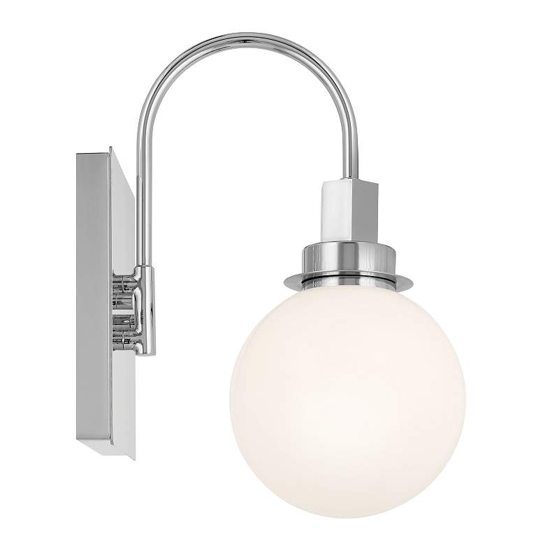 Image 4 Kichler Hex 11.5 Inch 1 Light Wall Sconce with Opal Glass in Chrome more views