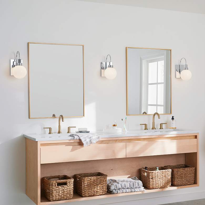 Image 7 Kichler Hex 11.5 Inch 1 Light Wall Sconce with Opal Glass in Chrome more views