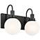 Kichler Hex 14.25 Inch 2 Light Vanity with Opal Glass in Black