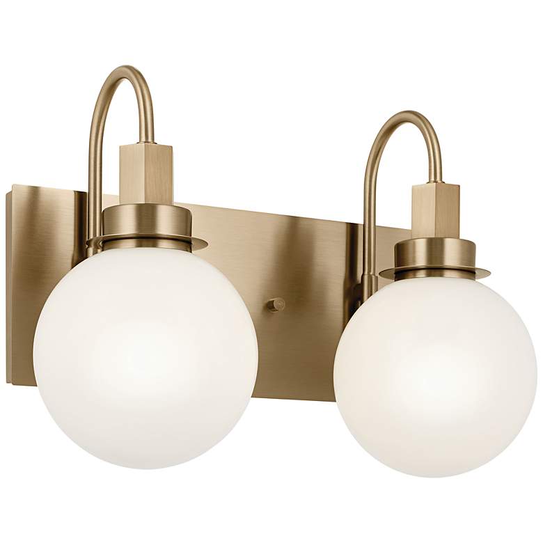 Image 1 Kichler Hex 14.25 Inch 2 Light Vanity with Opal Glass in Champagne Bronze