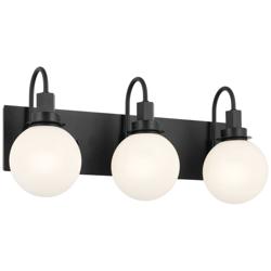 Kichler Hex 22.75 Inch 3 Light Vanity with Opal Glass in Black