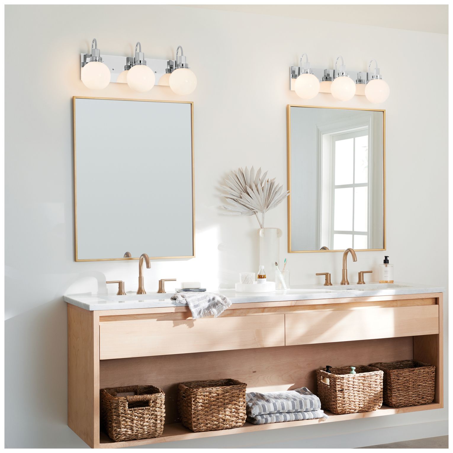 Image 6 Kichler Hex 22.75 Inch 3 Light Vanity with Opal Glass in Chrome more views
