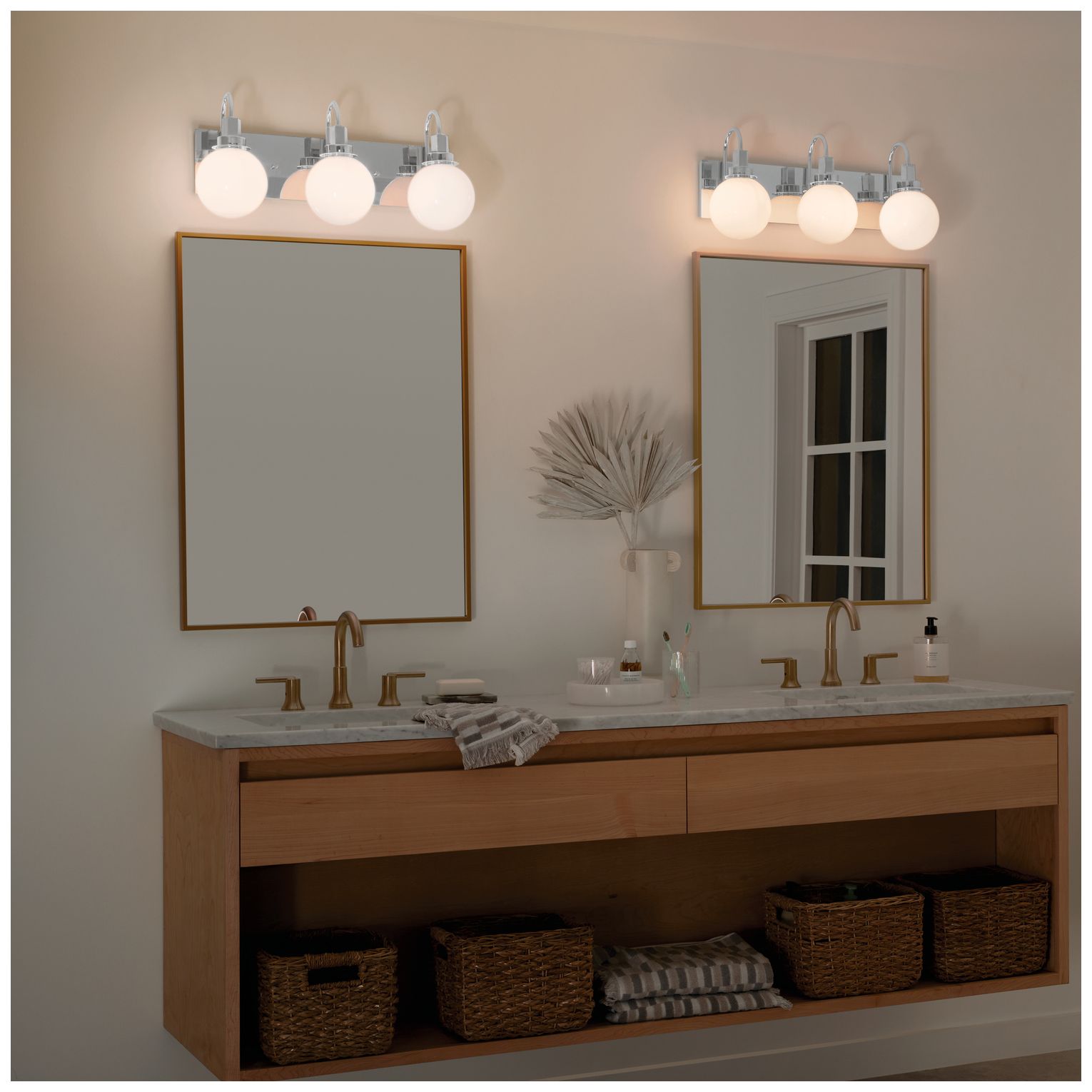 Image 7 Kichler Hex 22.75 Inch 3 Light Vanity with Opal Glass in Chrome more views