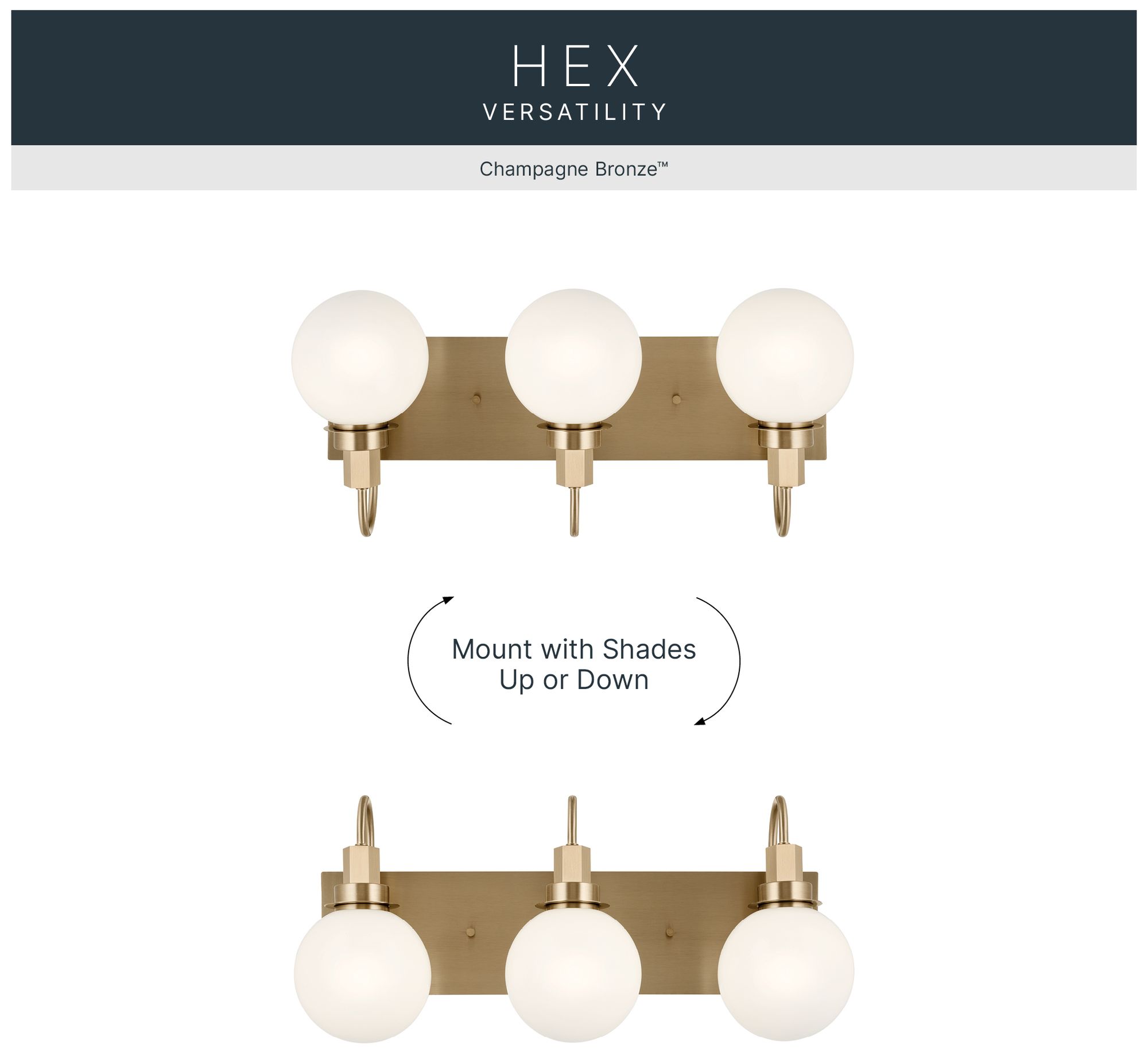 Image 5 Kichler Hex 22 3/4" Wide Champagne Bronze 3-Light Bath Light more views