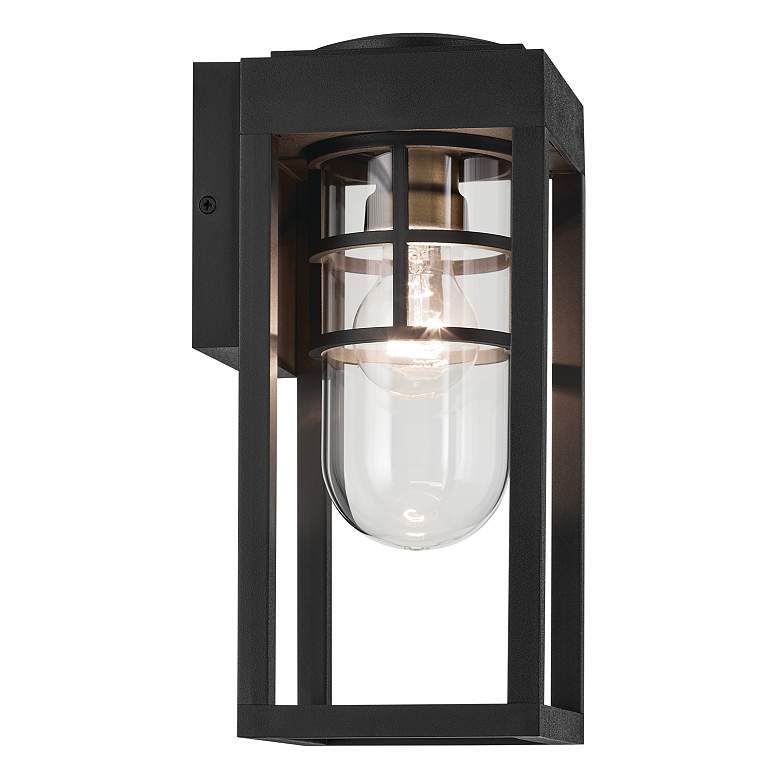 Image 4 Kichler Hone 13" High Textured Black Outdoor Wall Light more views
