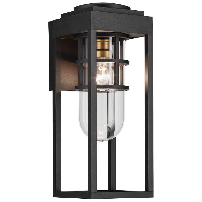 Image 2 Kichler Hone 18 inch High Black Rectangular Outdoor Wall Light