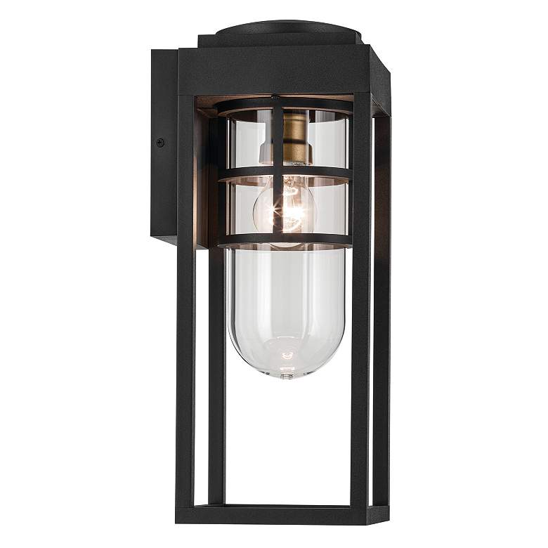 Image 5 Kichler Hone 18 inch High Black Rectangular Outdoor Wall Light more views