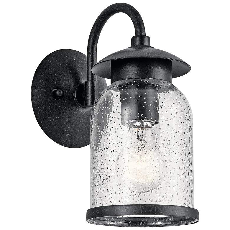 Image 1 Kichler Hugo 11 inch High Distressed Black Outdoor Wall Light