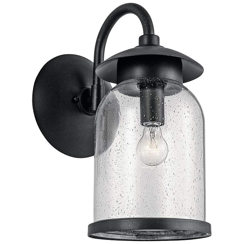 Image 1 Kichler Hugo 19 inch High Distressed Black Outdoor Wall Light