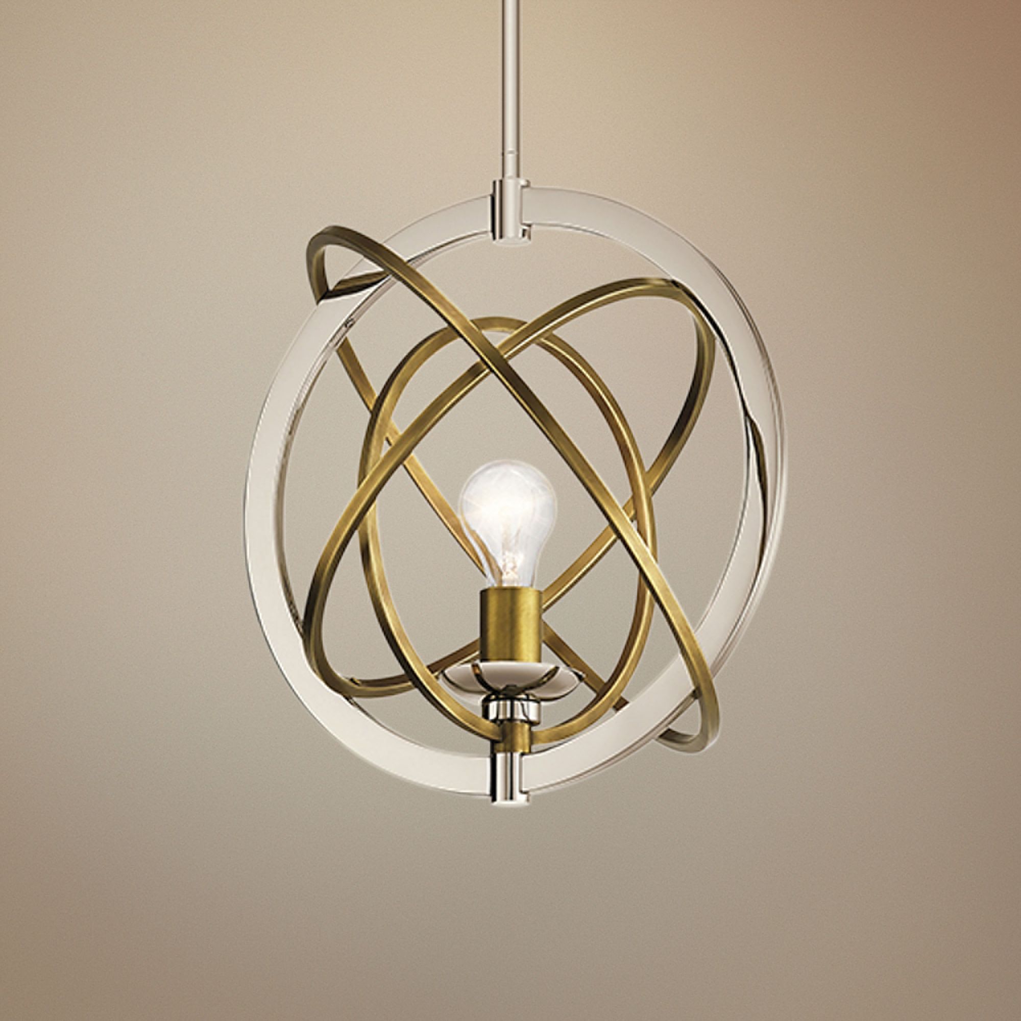 brass and chrome pendant light