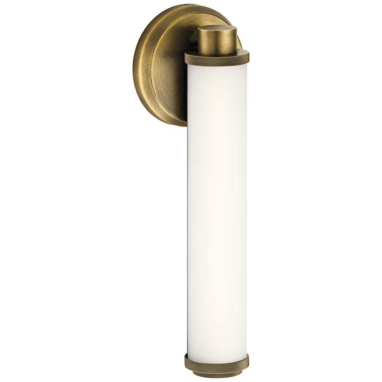 Image 3 Kichler Indeco 14 1/2 inch High Natural Brass LED Wall Sconce more views