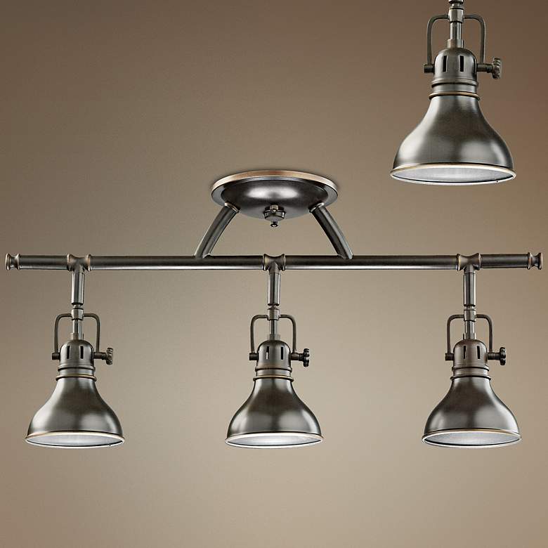 Image 2 Kichler Industrial Bronze 23 inch 3-Light Halogen Swivel Light Fixture