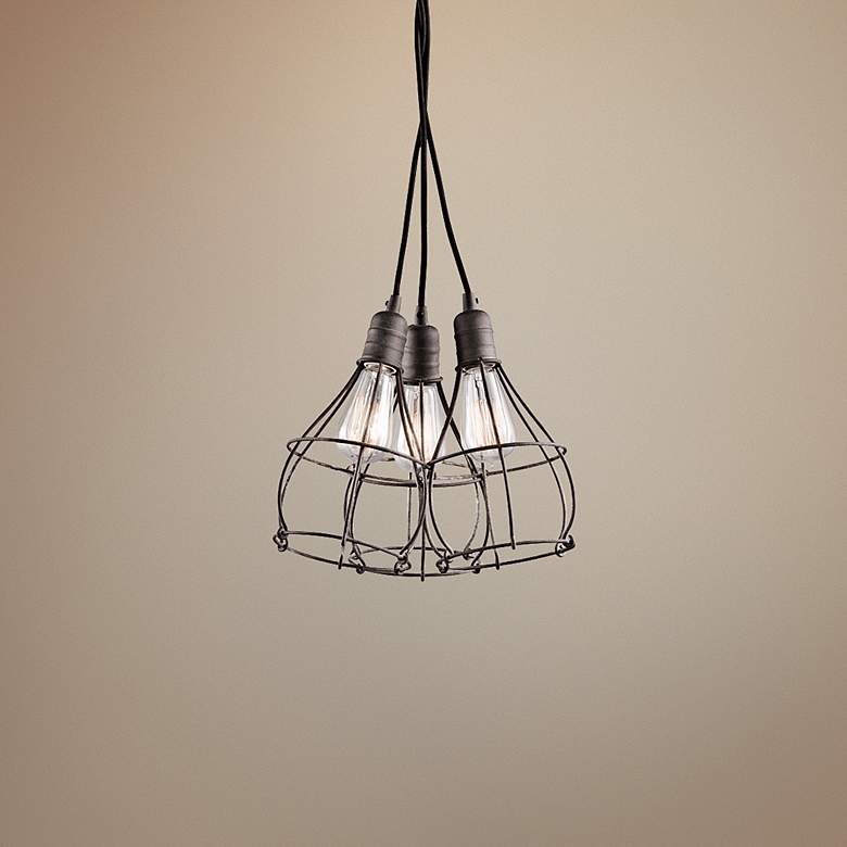 Image 1 Kichler Industrial Cage 15 1/4" Wide Zinc Pendant Light